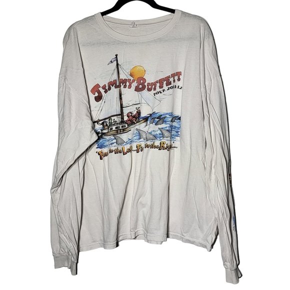 Jimmy Buffett Other - Jimmy Buffett Tour 2011-12 "Fins to the Left, Fins to the Right" T-Shirt Size 2X